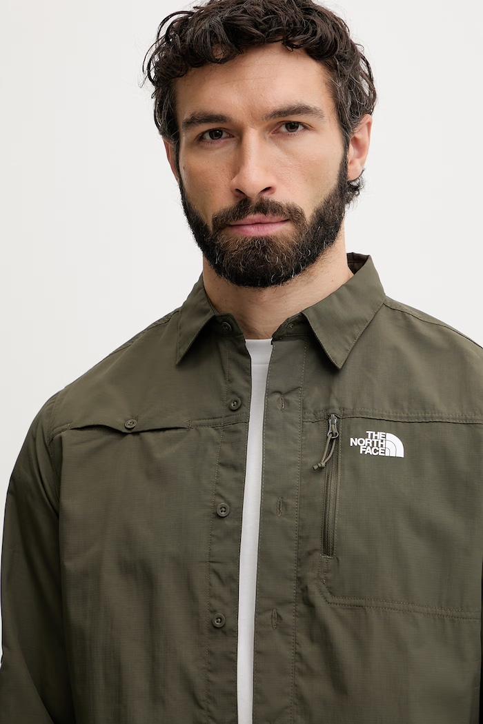 The North Face pánska košeľa SEQUOIA zelená NF0A8FU521L1