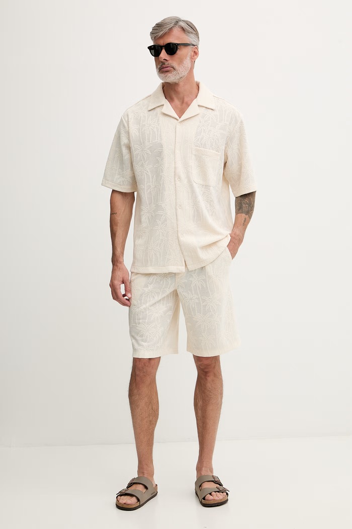 Guess koszula męska F6GP05.KG362 beżowy SS26