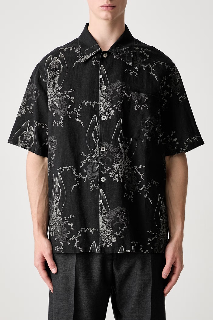 Our Legacy Every Men's shirt with linen black M2262EDP