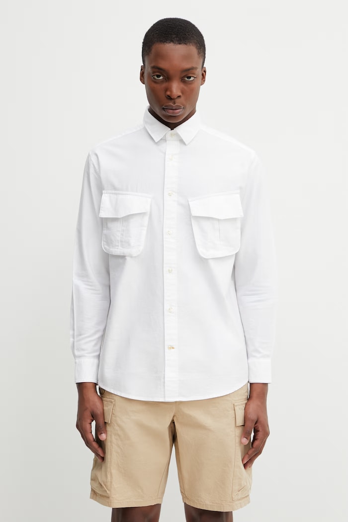 Barbour MSH5734WH11 koszula bawełniana męska biały MSH5734WH11