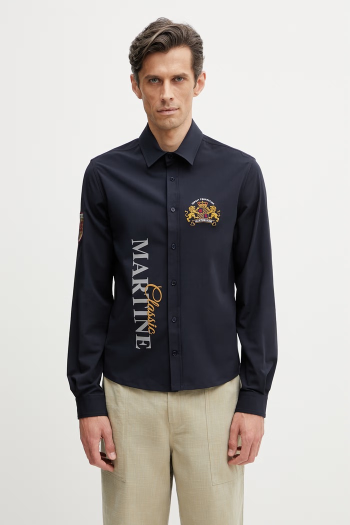 Martine Rose Sleazy Sports πουκάμισο ανδρικό μπλε 492WSP13504