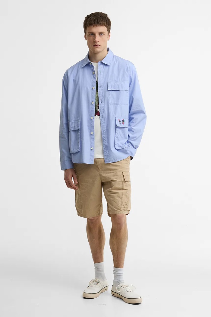 Barbour x Paul Smith Rawling camicia in cotone da uomo MSH5783BL54 blu SS26