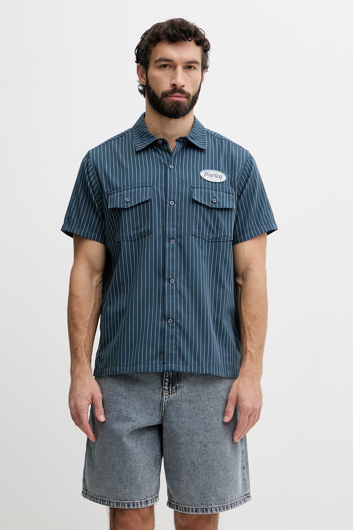 Hurley pánska košeľa tyrkysová HSP26MMVS08547
