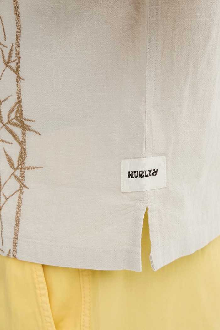 Hurley pánska bavlnená košeľa HSP26MMVS08456 béžová