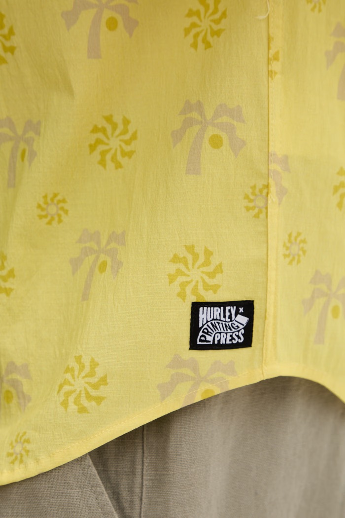 Hurley pánska košeľa s bavlnou MWVEUPP001 žltá