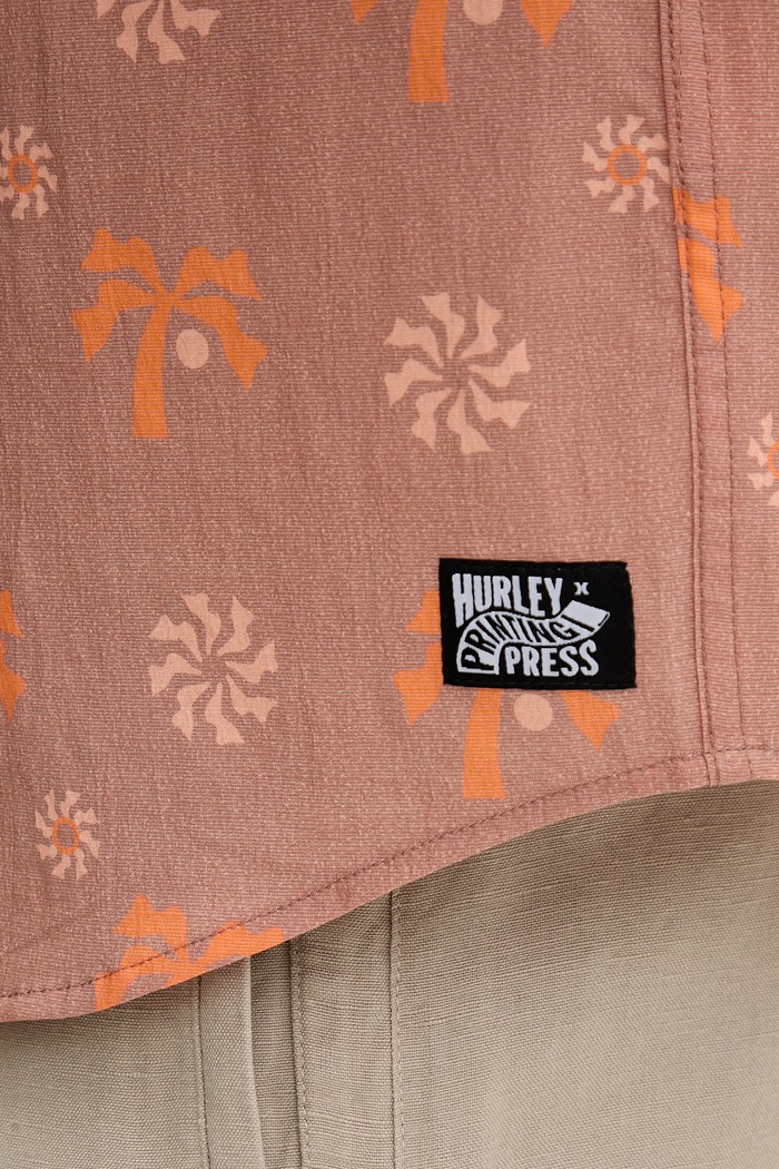 Hurley pánska bavlnená košeľa MWVEUPP001 oranžová