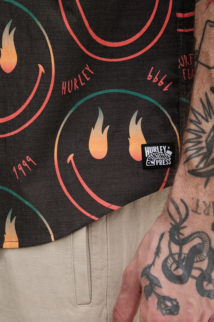 Hurley pánska košeľa s bavlnou MWVEUPP012 čierna