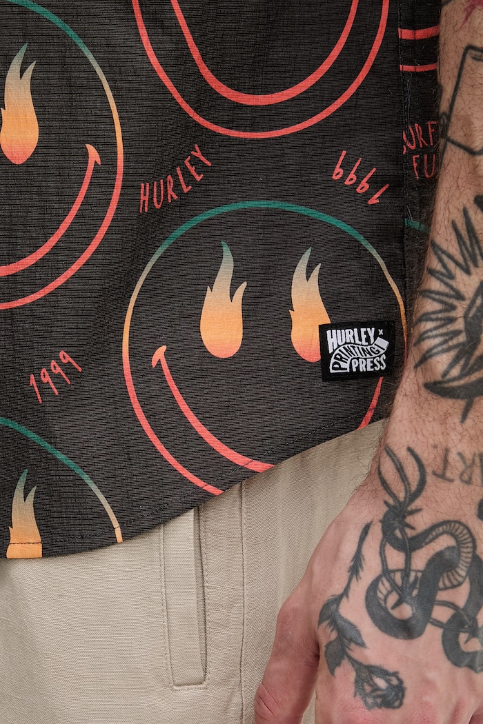 Hurley pánska košeľa s bavlnou MWVEUPP012 čierna