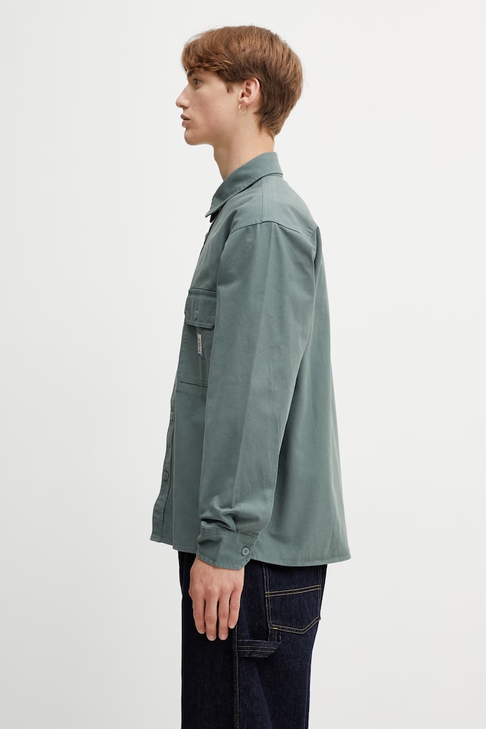 Carhartt WIP Reno Shirt Jac πουκάμισο βαμβακερό Ανδρικό I031447.3GDXX πράσινο SS26