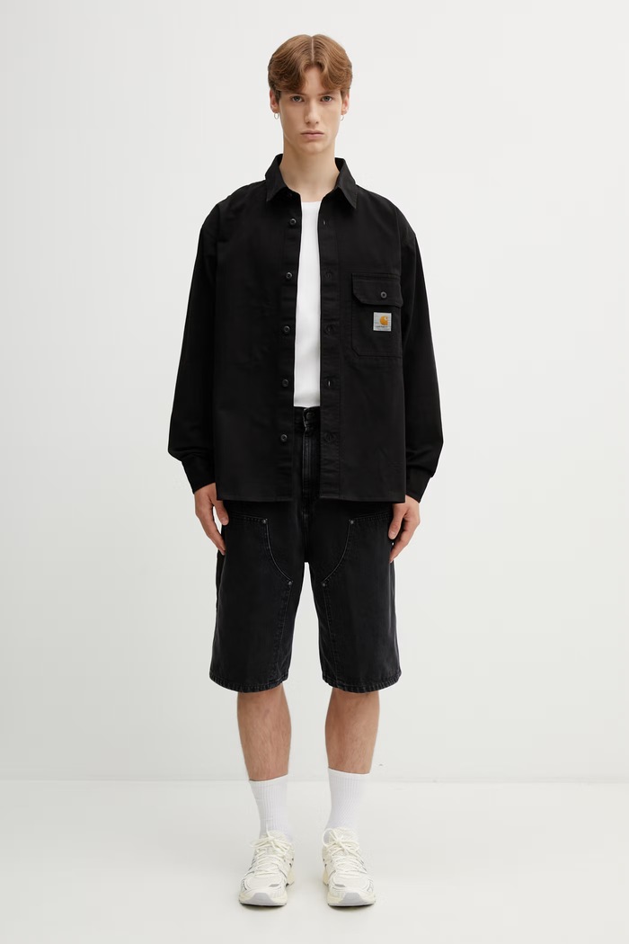 Carhartt WIP Reno Shirt Jac рубашка из хлопка для мужчин I031447.89XX чёрный