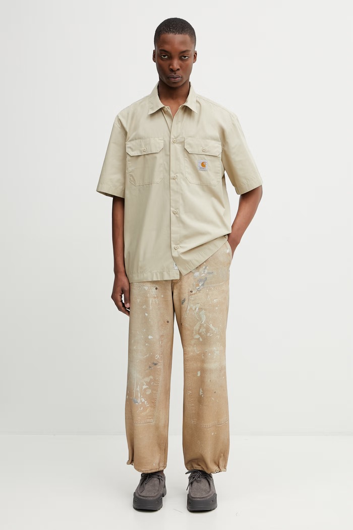 Carhartt WIP S/S Craft Shirt Πουκάμισο σαφάρι ανδρικό I035232.3INXX μπεζ