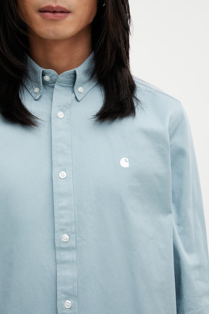 Carhartt WIP L/S Madison Shirt košile bavlněná pánská modrá I023339.3M8XX