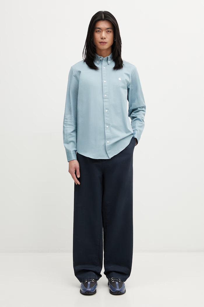 Carhartt WIP L/S Madison Shirt košile bavlněná pánská I023339.3M8XX modrá