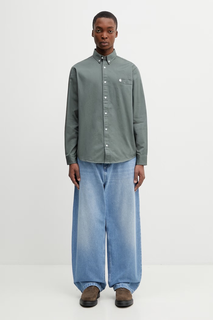 Carhartt WIP L/S Madison Shirt πουκάμισο βαμβακερό ανδρικό I023339.3HLXX πράσινο