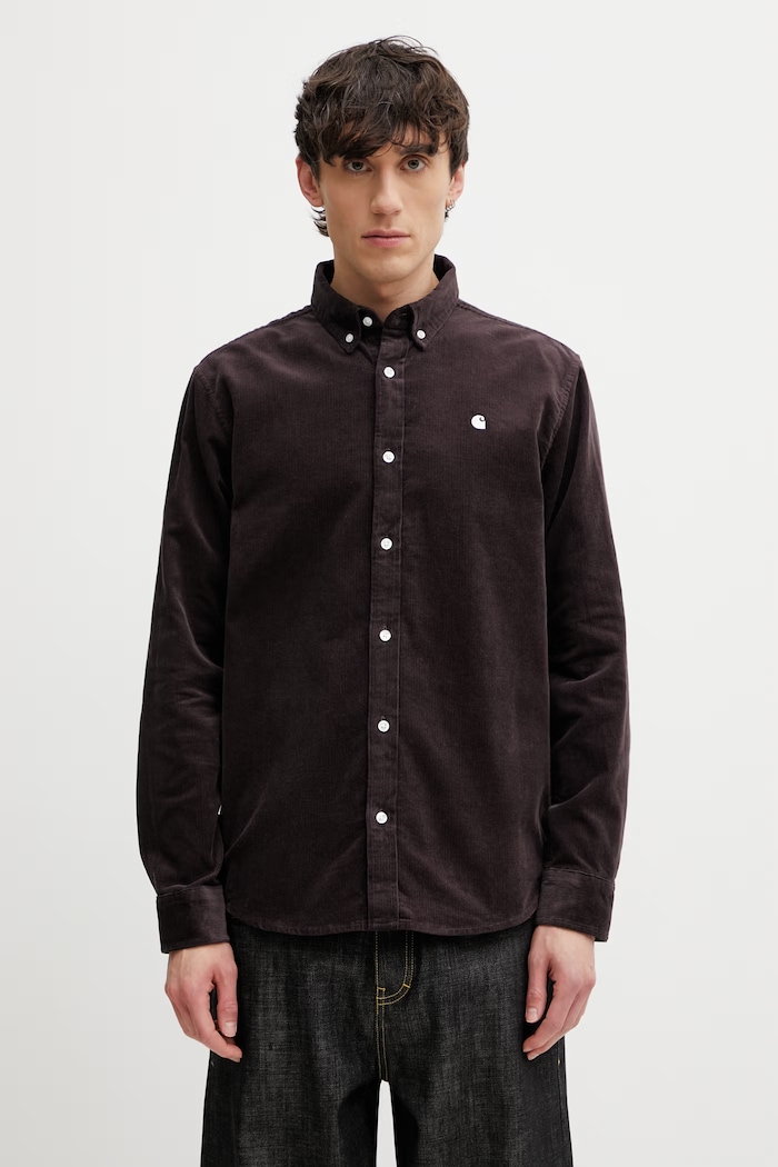 Carhartt WIP L/S Madison Fine Cord Shirt koszula sztruksowa męska brązowy I030580.3M6XX