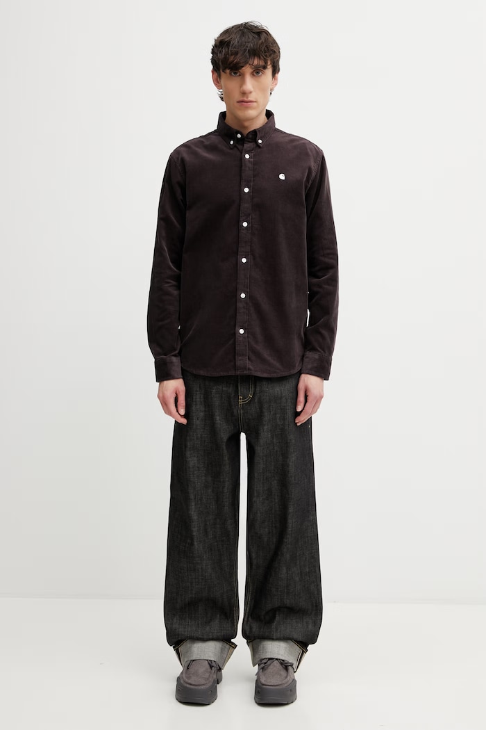 Carhartt WIP L/S Madison Fine Cord Shirt koszula sztruksowa męska I030580.3M6XX brązowy