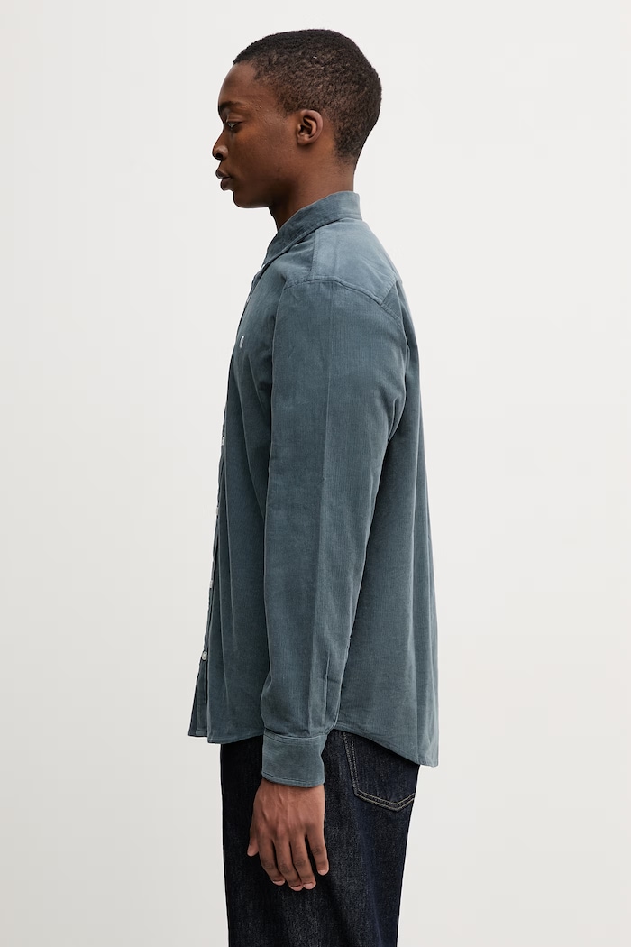 Carhartt WIP L/S Madison Fine Cord Shirt koszula sztruksowa męska I030580.3MGXX niebieski SS26