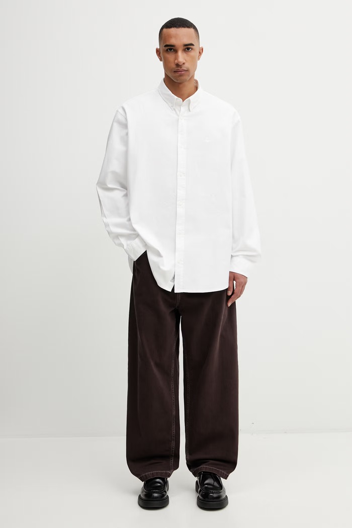 Carhartt WIP L/S Bolton Shirt cotton Men's I030238.02GD white