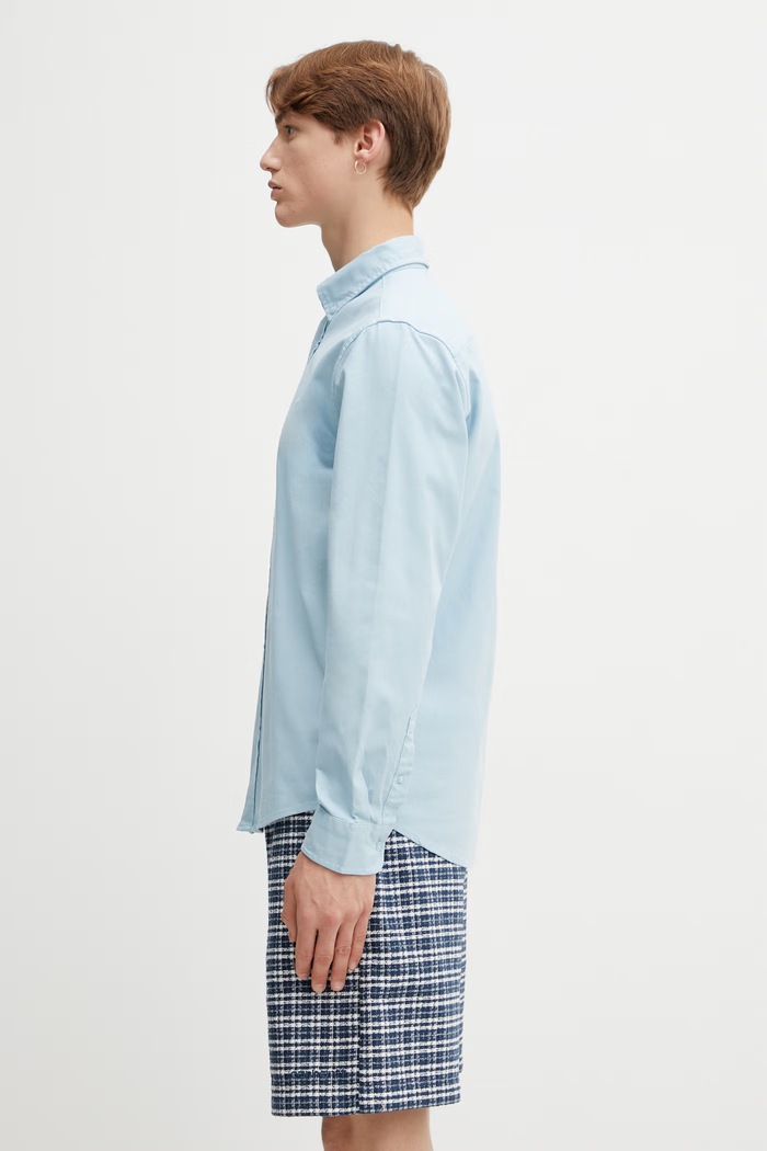 Carhartt WIP L/S Bolton Shirt koszula bawełniana męska I030238.3IGGD niebieski SS26