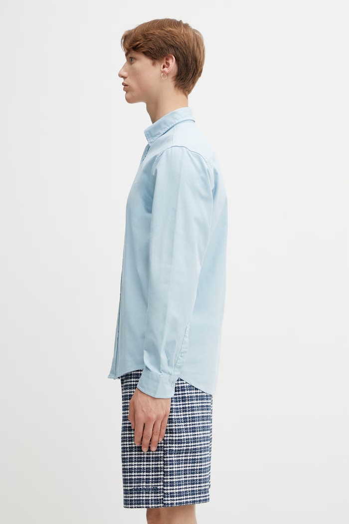 Carhartt WIP L/S Bolton Shirt koszula bawełniana męska I030238.3IGGD niebieski SS26