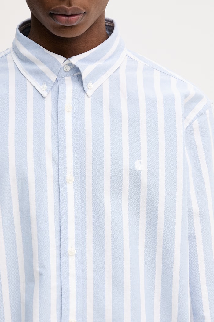 Carhartt WIP L/S Deven Shirt koszula bawełniana męska niebieski I036198.3JBXX