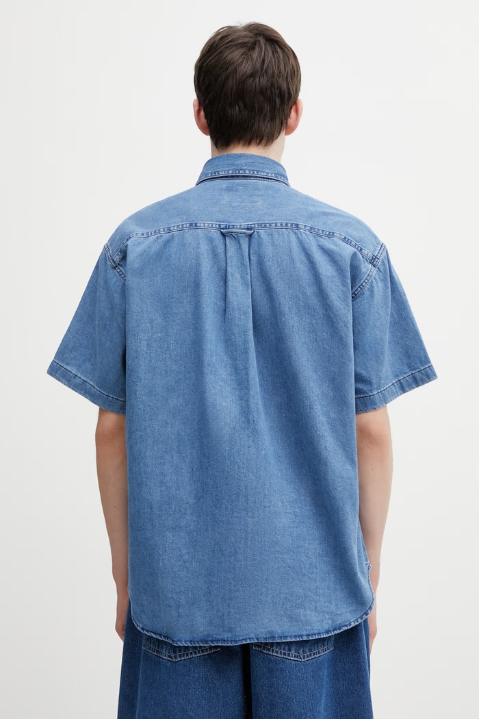 Clothing Carhartt WIP S/S Lucas Shirt shirt denim Men's I034575.106 blue