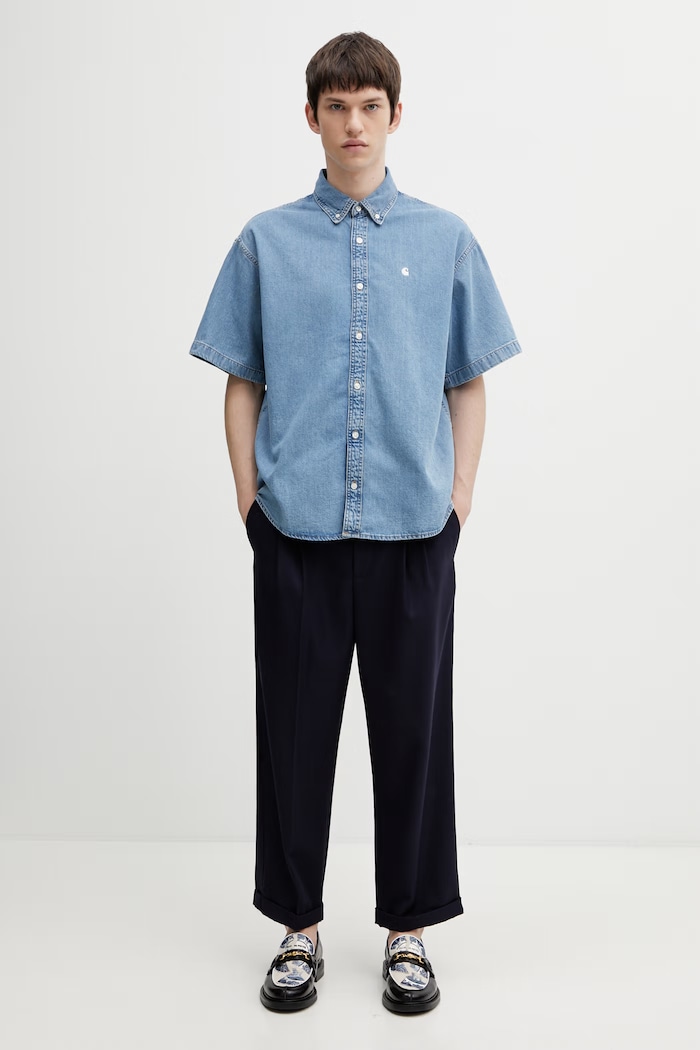 Carhartt WIP S/S Lucas Shirt denim Men's I034575.135 blue