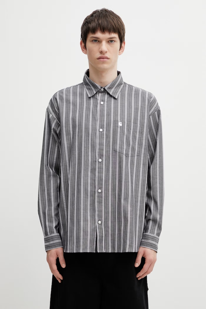 Carhartt WIP L/S Beale Shirt cotton Men's gray I036201.3OBXX