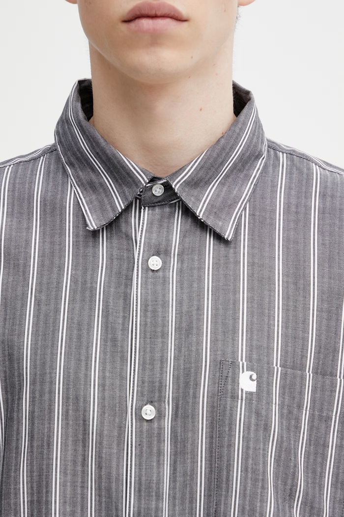Carhartt WIP L/S Beale Shirt cotton Men's gray I036201.3OBXX