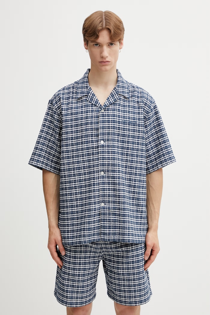 Carhartt WIP S/S Kander Shirt πουκάμισο βαμβακερό Ανδρικό μπλε I036194.3JQXX