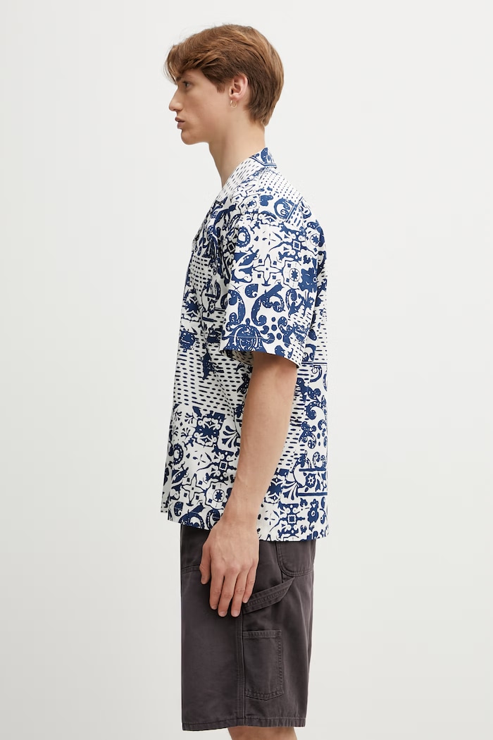 Carhartt WIP S/S Vestige Shirt košile bavlněná pánská I036213.3PWXX modrá SS26
