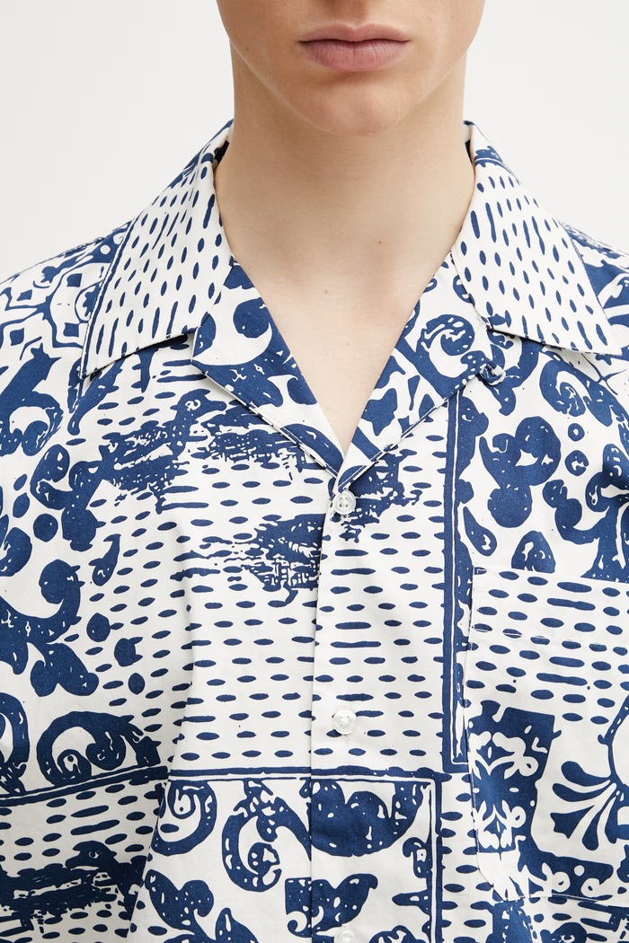Carhartt WIP S/S Vestige Shirt košile bavlněná pánská modrá I036213.3PWXX