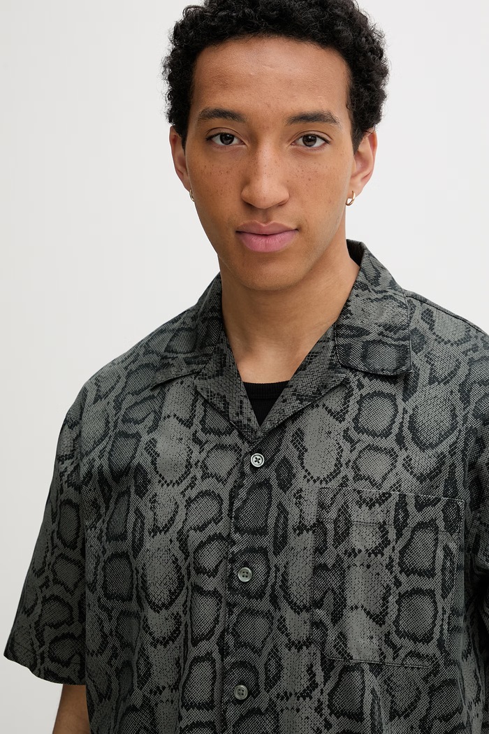 Carhartt WIP S/S Snake Camo Shirt πουκάμισο βαμβακερό Ανδρικό πράσινο I036275.3QAGD