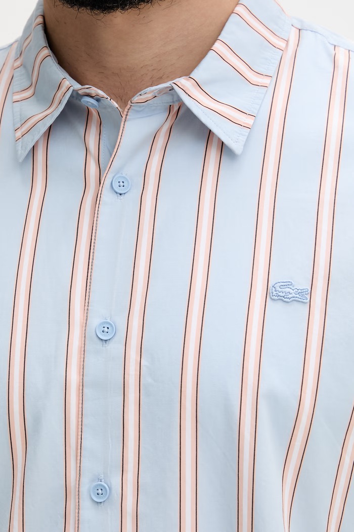 Lacoste koszula męska bawełniana CH2344 niebieski