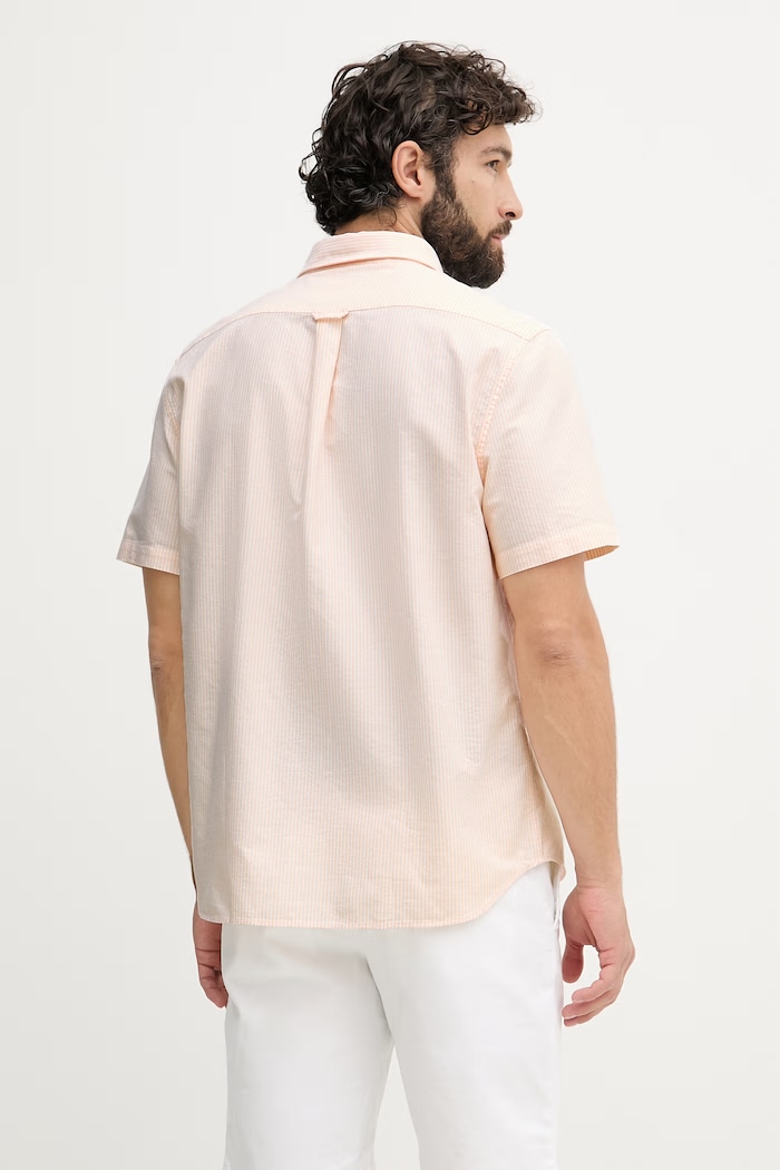 Odzież Lacoste koszula oxford męska bawełniana CH5624 różowy