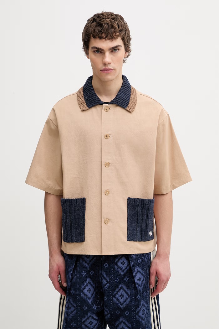 adidas Originals CLOT x adidas by Edison Chen koszula z dodatkiem merino męska beżowy KE7065