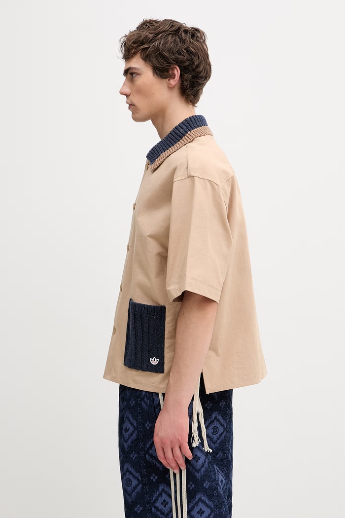 adidas Originals CLOT x adidas by Edison Chen koszula z dodatkiem merino męska KE7065 beżowy SS26