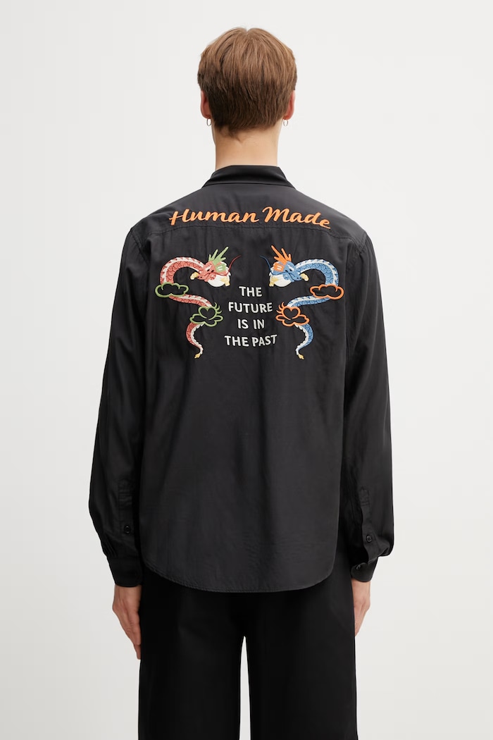 Human Made MENS WOVEN SHIRT košeľa s bavlnou pánska čierna HM31SH005