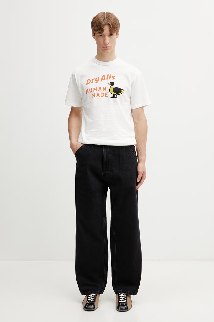 Human Made MENS KNITTED T-SHIRT tričko bavlněné pánské HM31TE006 bílá