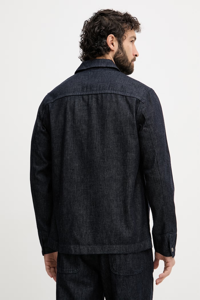 Îmbrăcăminte United Colors of Benetton cămașă pentru bărbați, din denim 52HKUQ06K bleumarin