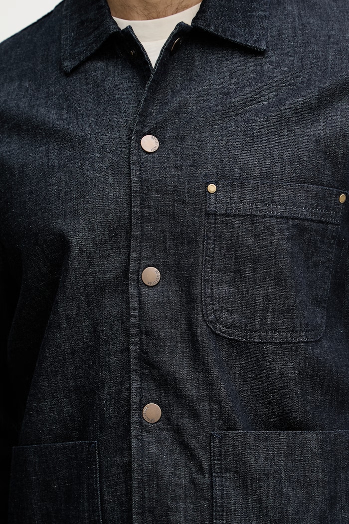 United Colors of Benetton cămașă pentru bărbați, din denim 52HKUQ06K bleumarin