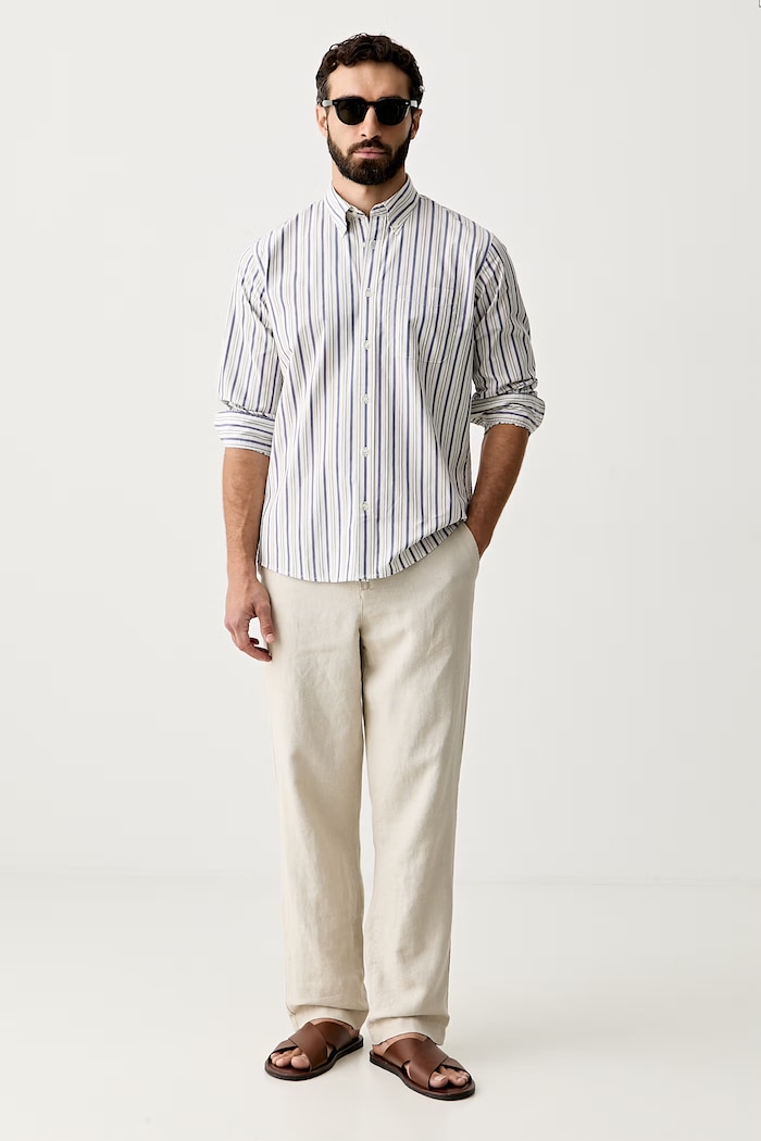 United Colors of Benetton cămașă pentru bărbați, din bumbac 5KEJUQ076 albastru SS26