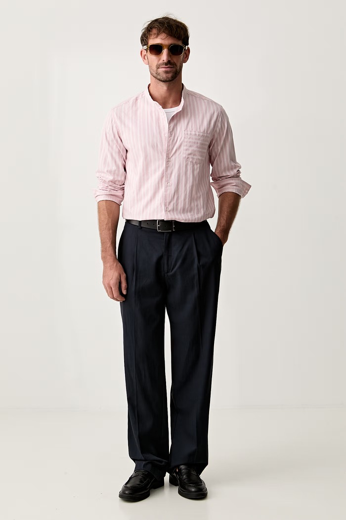 United Colors of Benetton πουκάμισο ανδρικό βαμβακερό 5QUHUQ06Z ροζ SS26