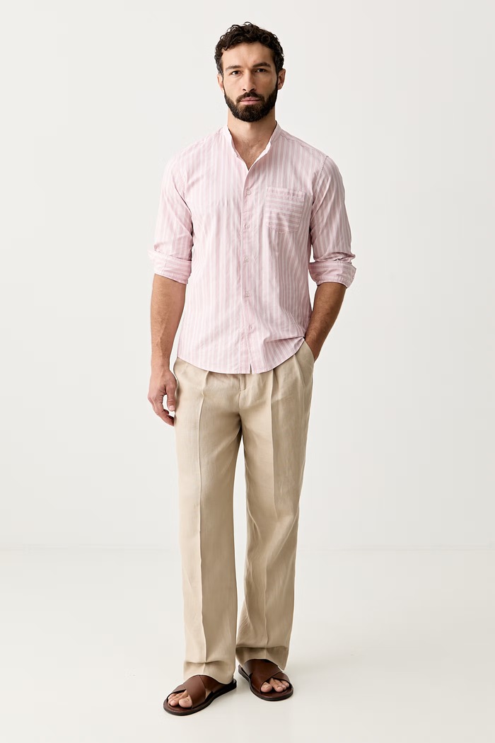United Colors of Benetton koszula męska bawełniana 5QUHUQ06Z różowy SS26