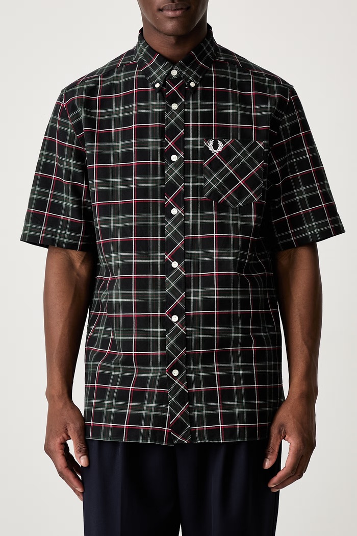 Koszula męska bawełniana Fred Perry M1741 granatowy