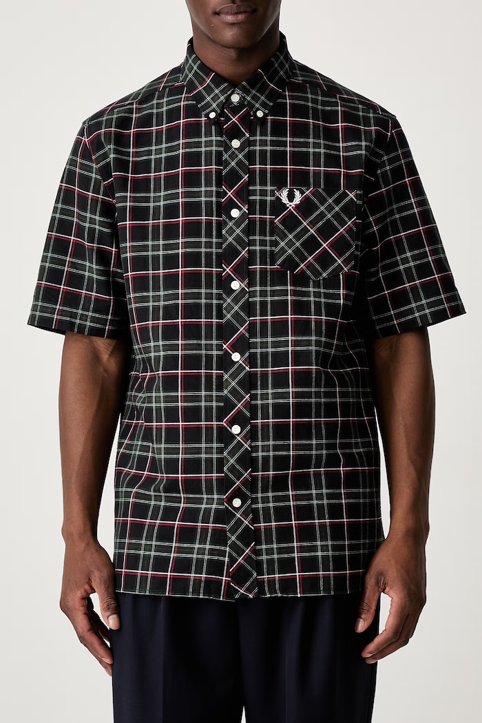 Koszula męska bawełniana Fred Perry M1741 granatowy