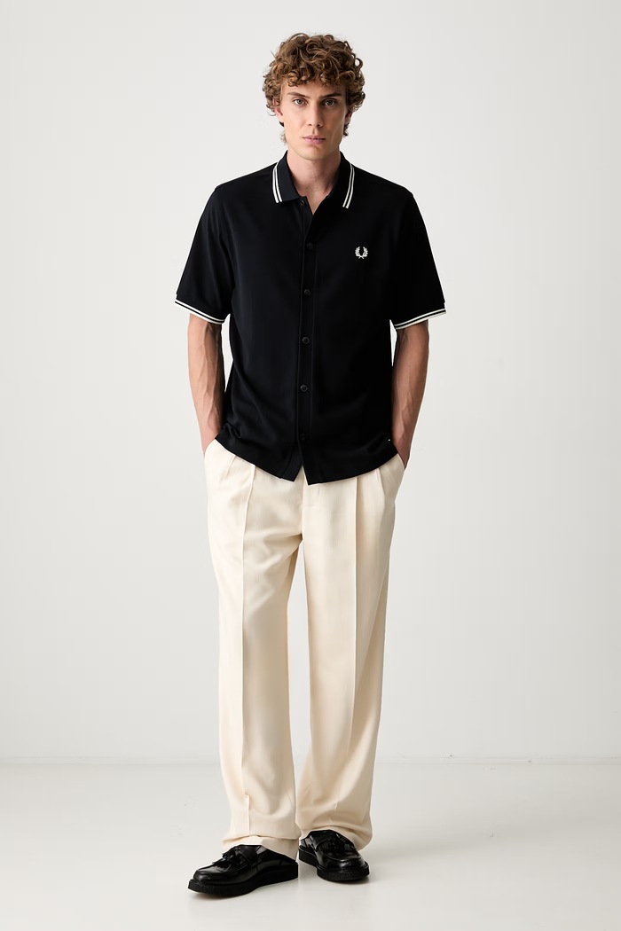 Fred Perry koszula męska bawełniana M2451 granatowy SS26