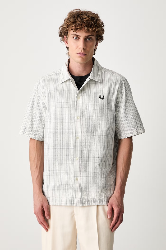 Fred Perry koszula męska bawełniana biały M2470
