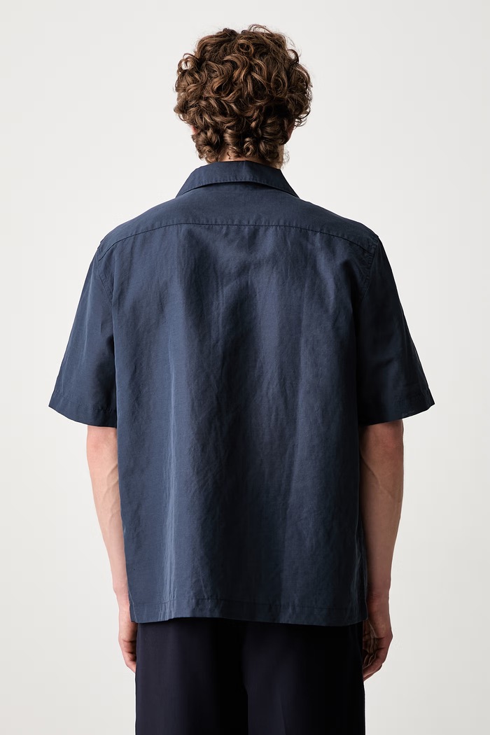 Odzież Fred Perry koszula męska z lnem M9894 granatowy
