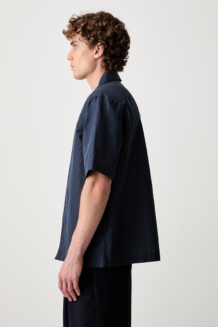 Fred Perry koszula męska z lnem granatowy M9894